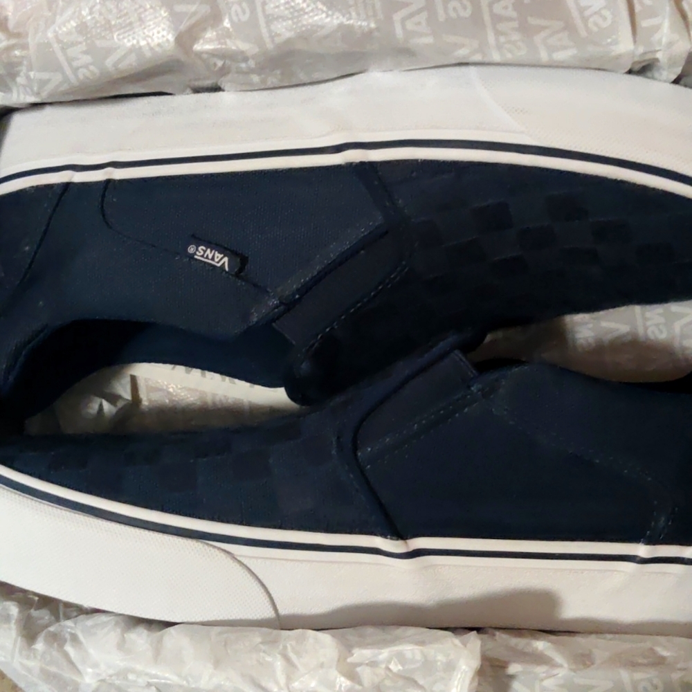 Vans checked textile navy